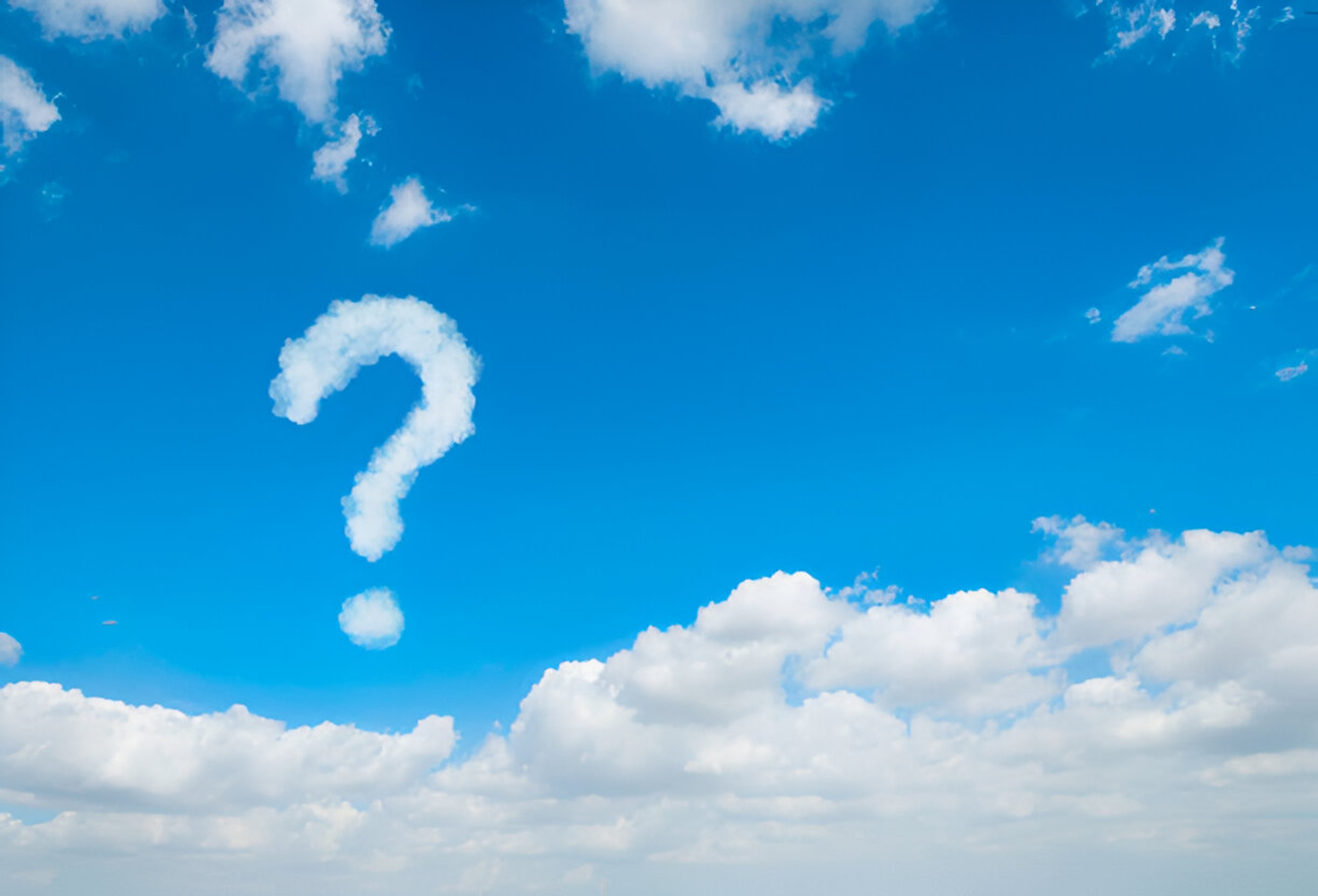 Question mark in clouds representing weekly reflection